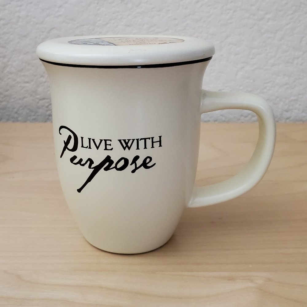 Abbey Press Live With Purpose Coaster Mug Cup Measures 4" x 4.38" Holds 14 oz
